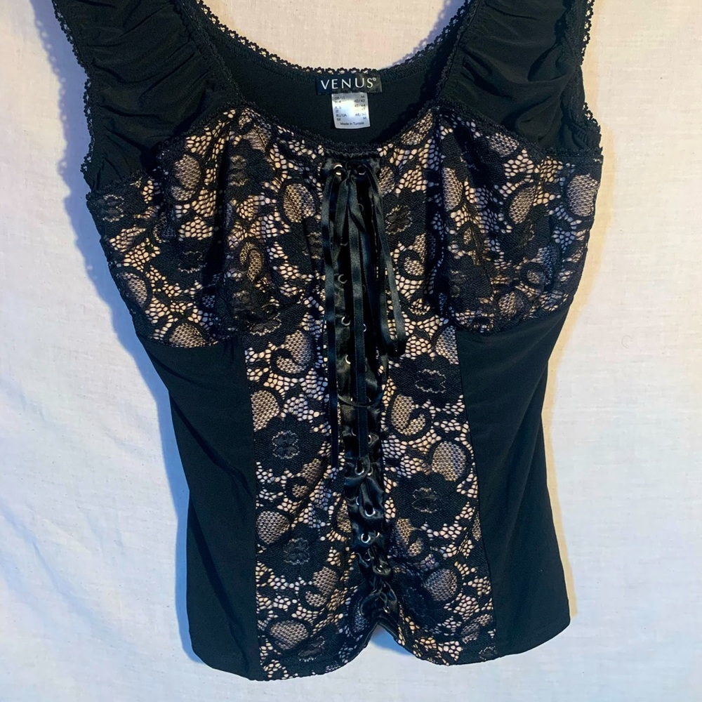 Venus One Piece Lace Up Corset Lingerie Suit